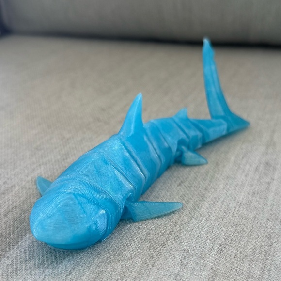 3d Printed Fidget Blue Shark, Flexi  Shark, Articulated Fidget Toy, 3D Printed - Picture 14 of 15